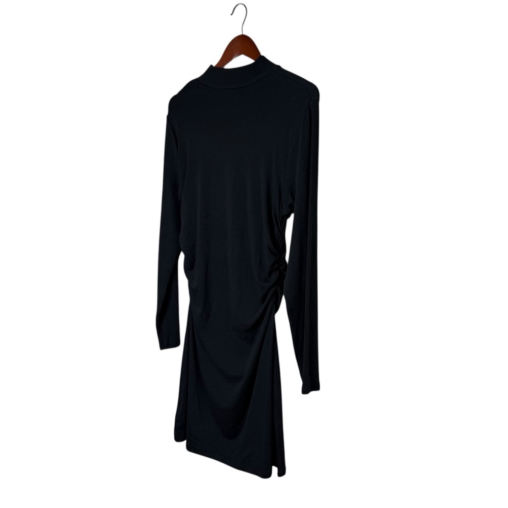 Gap Solid Black Ribbed Mock Neck Long Sleeve Dress - image 7